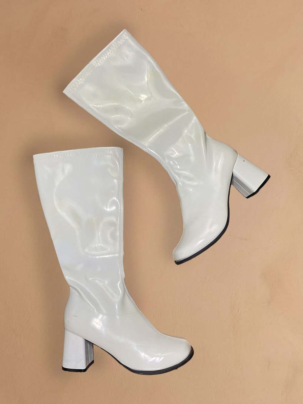 White Patent Go-Go Boots